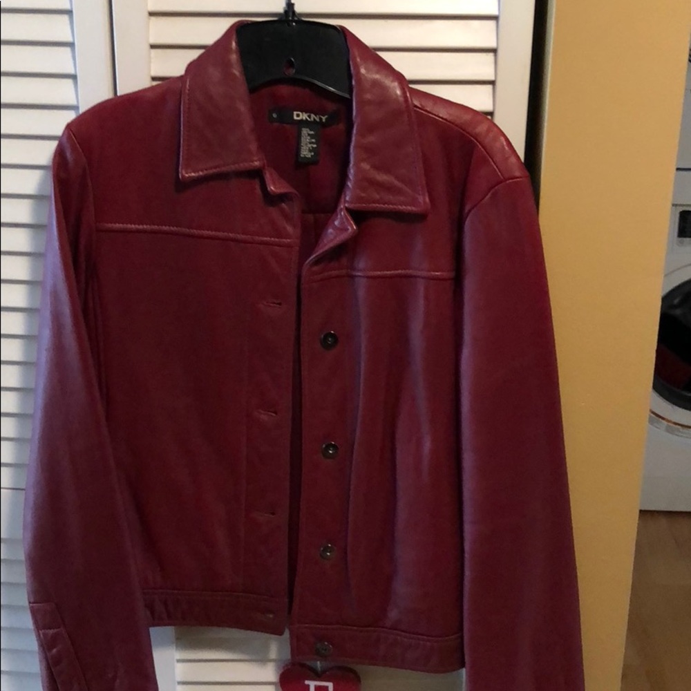 Donna Karen red leather jacket